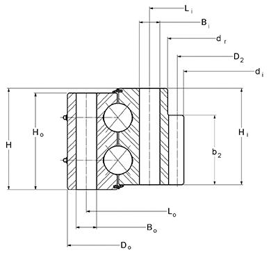 Kaydon Bearings - DT series turntable profile - internal gear