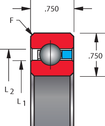 NF series, type C - radial contact, bearing profile