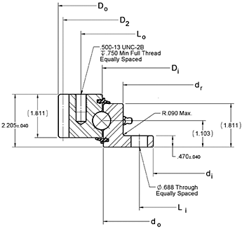 Kaydon Bearings - RK series turntable profile - external gear